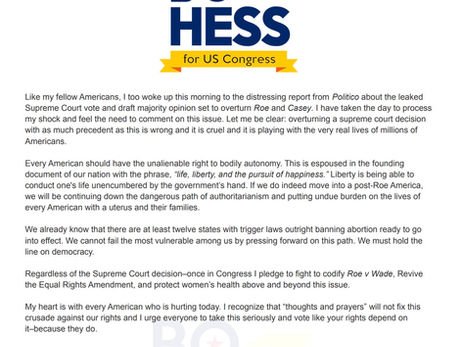 Statement on Roe v Wade